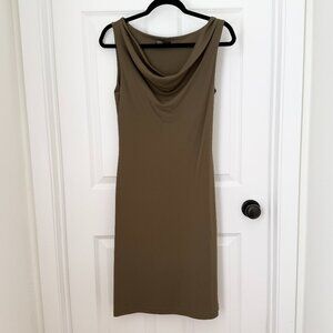 Women BCBGmaxazria Cowl Neck Cocktail Mini Dress in Moss Green Size Medium